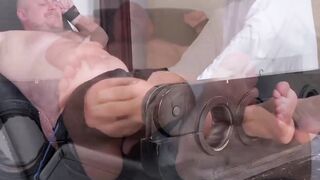 Merciless foot and body tickle leaves bound Cub begging stop