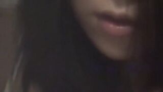 Japanese lady buzzes her hairy pussy with a loud vibrator