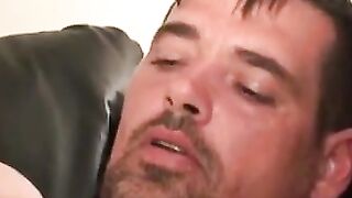 Rough silver fox gets nude and slowly milks his meat