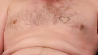 Rough silver fox gets nude and slowly milks his meat