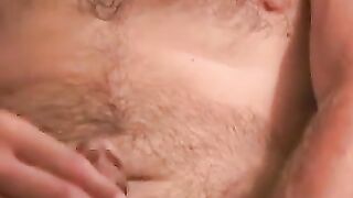 Older dude strips and strokes his big cock to climax