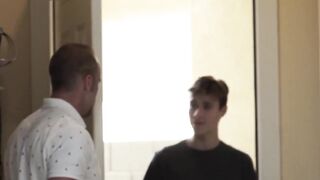 Inked hunk destroys young jock after sloppy rimjob