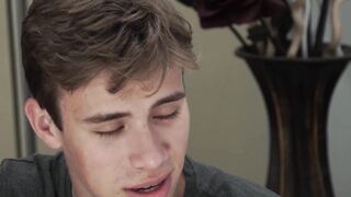 Inked hunk destroys young jock after sloppy rimjob