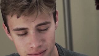 Inked hunk destroys young jock after sloppy rimjob