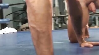 DaddyBondageBoy.com - Naked Colin wears shock collar during push ups