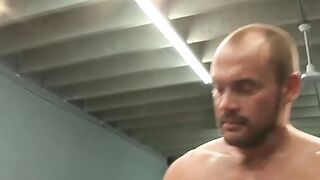 DaddyBondageBoy.com - Naked Colin wears shock collar during push ups