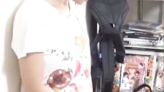 Lone Japanese vixen filmed probing her snug slit for pleasure