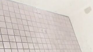 Asian ladies tailed by a voyeur until they piss in the toilet