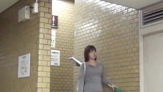 Asian ladies tailed by a voyeur until they piss in the toilet