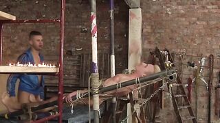 BoyDungeon.com - Hot wax punishment for submissive restrained blond twink's body