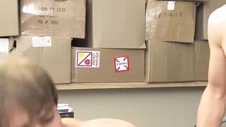 BoyObsession.com - Horny twinks' office table drilling after sloppy blowjob