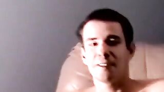 Hairy Tommy jerks off in intense solo cum explosion