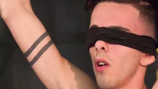 Blindfolded twink whipped raw by grizzled dominant master
