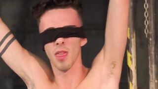 Blindfolded twink whipped raw by grizzled dominant master