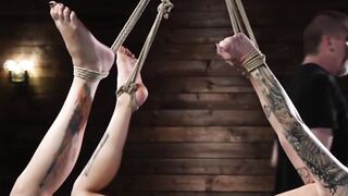 Lydia Black Extreme Bondage Hogtie Suspension Caning Punished by The Pope
