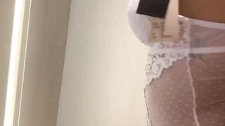 Big-Titted Teen Gives a Quickie in a Public Changing Room