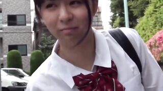 Wicked student joins our game lifts skirt for alley strut