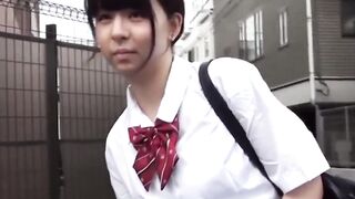 Wicked student joins our game lifts skirt for alley strut