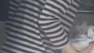 Cameraman catches Asian lady satisfying her cunts need
