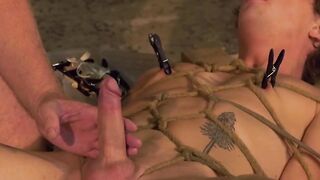 Young slave's cock tortured by older gay dom mercilessly