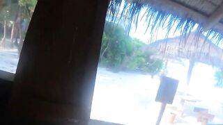 Tattooed Blonde MILF Strips in Abandoned Bar
