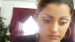 Big-Breasted Spanish Amateur Teases on Webcam