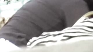 Hidden cam catches Japanese babe pulling thong up ass
