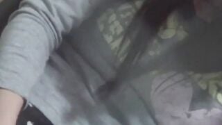 Sweet Japanese hottie dips fingers into tasty wet twat