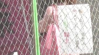 Hidden cam records Asian ladies in a wide pissing stance