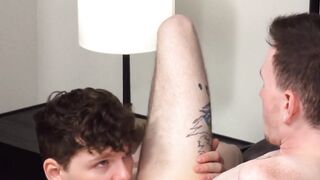 Ethan Tate wrecks FTM Jaxson Coles tight pussy with raw power