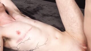 Ethan Tate wrecks FTM Jaxson Coles tight pussy with raw power