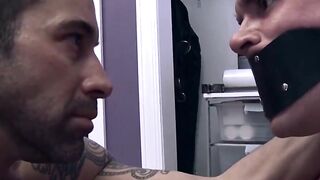 MuscleJockBound.com - da Silva's clothespins on subs' nipples ready to rip