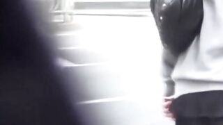 Voyeur catches Japanese babes skirts blown by the strong wind