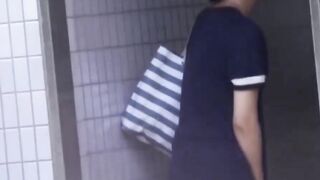 Japanese girls nabbed by lusty peeper urinating out in open