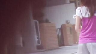 Japanese girls nabbed by lusty peeper urinating out in open