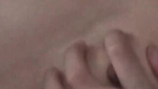My Japanese pussy buzzes with a vibrator for quick fun