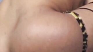 Bombshell trans Mala moans loudly while getting ass stretched