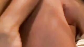 Big-Titted Brunette Babe Plays with Dildo on Webcam