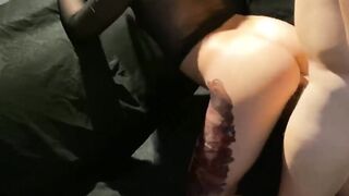 Tattooed Babe Fucks a Spirit on Halloween - Creampie