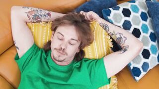 Ebony slut Kay Kay rides Kyle Mason quietly while his roommate naps