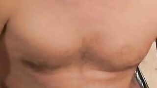 Hung bearded daddy harshly pumps his thick cock