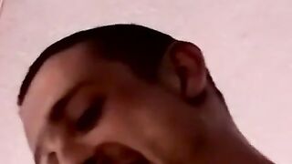 Interracial bareback ends with a thick facial eruption
