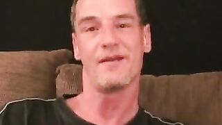 Mature gay pounds his shaft while fingering his hole