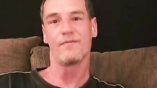 Mature gay pounds his shaft while fingering his hole