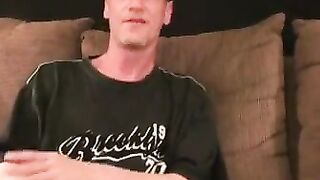Mature gay pounds his shaft while fingering his hole