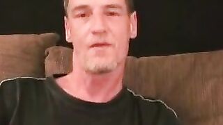 Mature gay pounds his shaft while fingering his hole