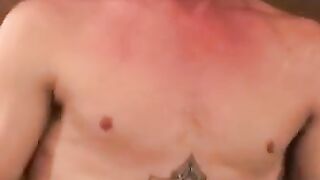Mature gay pounds his shaft while fingering his hole