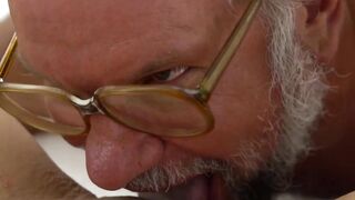 Curvy Aida Swinger distracts grandpa Albert with huge jugs