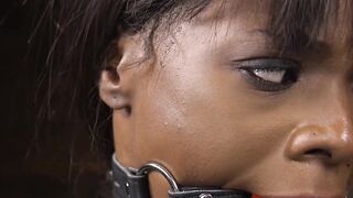 Ebony chick Ana Foxxx bound and dildo drilled until loud orgasm