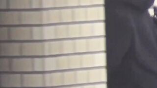 Hidden cam watches a pretty Asian lady piss in a corner